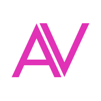 the letter A and the letter V in pink